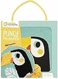 My Mandarine KC152C - Kreativset Punch Needle, Stoff zum Sticken 18x18 cm, ab 6 Jahren, Tukan, 1 Set