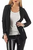 DANAEST Damen lang Blazer mit Taschen (501), Farbe:Schwarz, Blazer 1:40 / L