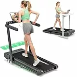 5 IN 1 Laufband für Zuhause und App, 1-14 KM/H Klappbares Laufbänder mit 12% Steigung, 3,0HP Walking Pad mit LED-Anzeige, Fernbedienung, Tragbares Laufband, Keine Montage Erforderlich, Bis 180KG
