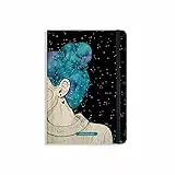 Matabooks, nachhaltige und vegane Notizbücher A5 aus Süßgraspapier, Nari, 138 Seiten, Natur, Handmade, Made in Germany (Blue Starry Sky (liniert))