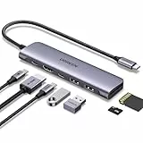 UGREEN Revodok USB C Hub 5Gbps, 4K HDMI, PD100W, USB 3.0 Datenports, SD/TF Kartenleser Multiport Adapter Kompatibel mit iPhone 16 Serie, MacBook, iPad, Surface Laptop, Galaxy S24, Steam Deck usw.