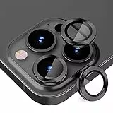 GGOOIG Kameraschutz für iPhone 14 Pro/14 Pro Max Kamera Linse Schutzfolie, Ring aus Aluminiumlegierung, Gehärteter Glasschutz HD-Blasenfreier Schutz für iPhone 14 Pro/14 Pro Max-Schwarz