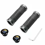 TOPCABIN Fahrrad Griffe Kurze Mini Fahrrad Lenker Griffe Fit Viele Standard Bikes Länge 3.5 inch 1 Paar (Aluminium Doppelschloss(Schwarz90mm))