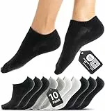 HELDENWERK 10 Paar Premium Sneaker Socken Herren & Damen aus gekämmter Baumwolle mit Komfortbund ohne drückende Naht, Kurzsocken Set Unisex Sportsocken