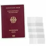 4 x Reisepasshülle transparent - Passport cover für den NEUEN Reisepass - Passport Holders mit 2 Steckplätzen - reißfeste Passhülle Reisepass als perfekter Schutz vor Schmutz, Feuchtigkeit, Kratzern