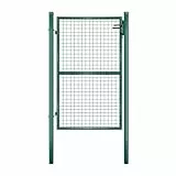 SONGMICS Gartentor, Gartentür, verzinkter Stahl, abschließbar, Tür 106 x 150 cm (B x H), rundes Rohr, rundes Rohr, grün GGD200G