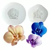 Xidmold 2-Stück Orchideen Silikonformen Set - Blumenblüten Silikonform & Spiralformen für Harzguss, Kerzen, Seife, Schokolade, Kuchendekoration & Heimdekoration