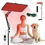 Morfone Rotlichtlampe für Ganzkörper & Gesicht, Infrarotlampe mit 2 Fernbedienung, Tri-Wellenlänge (660nm, 850nm, 940nm) Großes Rotlicht Panel mit Verstellbarem Ständer & 5 Helligkeitsstufen (M)