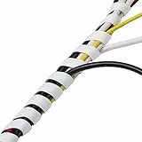 D-Line CTW2.5W Kabelspirale, Kabel-Spiralschlauch, hochwertiges Kabelmanagement, Spiral-Kabelschlauch dehnbar für 10–40mm breite Kabelbündel - Länge 2,5m - Weiß