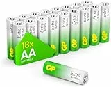GP Extra Alkaline AA Batterien 1,5V Longlife | 18 Stück R6 Batterien AA Mignon | Neue G-TECH Technologie - stabile Leistung, Lange Lebensdauer, patentierter Auslaufschutz