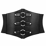LEACOOLKEY Korsett-Gürtel für Damen, breiter, elastischer Wespie-Gürtel für Halloween-Kostüme, Schnür-Cinch-Taillengürtel für Kleider