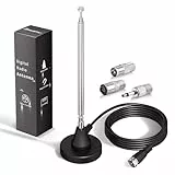 Bingfu DAB+ UKW Radioantenne Digitale Teleskopantenne für den Innenbereich mit Magnetfuß 3 m Verlängerungskabel für 75 Ohm DAB FM Radio Tuner Stereo Empfänger AV-HiFi-Empfänger