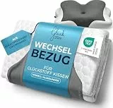 Glückstoff® Kissenbezug für ergonomisches Kissen [Kühl- und Wärmewirkung] aus Eukalyptusfaser (Lyocell) und Spandex | Ersatzbezug | Grau | Version: Allrounder