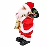 AIMMIE Elektrisches Spielzeug des Weihnachtsmanns mit beweglichem Musik-Rucksack, Dekoration für Weihnachtsfeiern, Neujahrsgeschenk