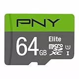 PNY Elite 64GB microSDXC-Speicherkarte + SD-Adapter, 100MB/s Lesegeschwindigkeit, Klasse 10 UHS-I, U1 für Full-HD-Video