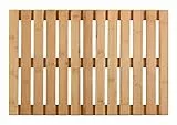 WENKO Baderost Mod. Indoor & Outdoor Bambus rutschfeste Badematte aus umweltfreundlichem Bambus für Dusche Badewanne und Poolbereich 60 x 40 cm
