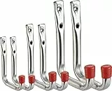 Connex Wandhaken-Sortiment 6-teilig - 3 verschiedene Größen - Belastbar bis 15 kg - Mit schützender Gummikappe - verzinkt / Universalhaken / Montagehaken für Garage / Ordnungshelfer / DY31000