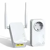 STRONG AV600 Powerline Adapter Setmit Steckdose, WLAN 300 Mbit/s, HomePlug AV2 Powerline Internet Verstärker, Plug & Play, EIN Knopf Sicherheit, 100 Mbit/s LAN Ports (POWERLWF600DUOEUV2)