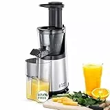 Russell Hobbs Slow Juicer Profi [Entsafter für Obst & Gemüse & Kräuter] Edelstahl (3 Siebeinsätze:fein, grob & gefrorene Früchte, inkl Rücklauffunktion, BPA-frei, Obstpresse) Saftpresse 25170-56
