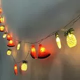 Riaxuebiy Wassermelone Ananas Lichterketten USB Vorhanglichter Ananas Wassermelone Dekorative Lichterkette für Zuhause, Hochzeit, Party, Schlafzimmer, Geburtstags (1.65m/10led)