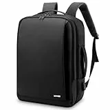 HOMIEE Business Rucksack Herren Laptoprucksack Herren Wasserdicht Laptop Groß Erweiterbarer Handgepäck Rucksack 23-30L Daypack Trave Backpack mit Laptopfach für Arbeit Uni Reisen Schwarz