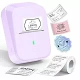 ETIKEZ PM260 Etikettendrucker mit Größeres Etikett, 2 Zoll Bluetooth Thermoetikettendrucker, tragbarer, tintenloser Aufkleberdrucker mit verschiedenen Vorlagen für Büro, Schule und Küche, Lila