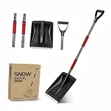 Yardwe Schneeschaufel, Lawinenschaufel Abnehmbare Kunststoff Schneeschaufel Tragbarer Schneeschaufelentferner Mit D-FöRmigen Griff Und Aluminiumkante FüR Auffahrt, Camping, Auto, Garten