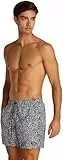 Calvin Klein Herren Badehose Medium Drawstring-Print mit Logo, Mehrfarbig (Black Granite AOP), L