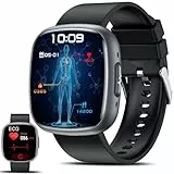 Lgnitek 2025 Smartwatch mit EKG+HRV/BMI/Harnsäure, 1.75'' HD Gesundheitsuhr Herren Damen mit 24/7 ΒΙυtdrυck Herzfrequenz SpO2 Körpertemperatur Schlafmonitor Fitnessuhr für Android/iOS