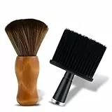 Friseur Zubehör, 2 Stück Friseurbürste, Profi Nackenpinsel Set, Soft Friseur Bürste, Portable Friseur Pinsel, Schwarz Friseur Pinsel, Friseurbedarf für Salon die Reinigung Gebrochener Haare am Hals