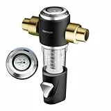 Vortopt Rückspülfilter mit Manometer, Automatische Waschanlage mit Schaber,Hauswasserfilter,Brunnenfilter,Regenwasserfilter,40 Mikron,Q800