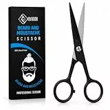 YSCARE Bartschere Haarschere Schnurrbartschere Premium Friseurschere Extra Scharfe Haarschneide Friseurschere Edelstahl (4.5 Inches)
