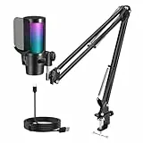 Diealles Shine PC Gaming Mikrofon USB Mit Arm, Stummschalttaste, Für MAC PS4 PS5, Podcast Streaming Studio