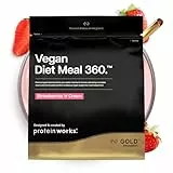 Vegan Diet Meal Replacement | Erdbeer-Sahne | 100% pflanzlich | Erschwinglich, gesund und schnell | Mahlzeitersatz-Shake | Protein Works | 500g