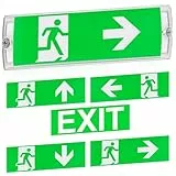 GAOUTO LED Fluchtwegleuchte, LED-Notbeleuchtung mit 5 Notausgangspiktogramm, Notausganglicht bis zu 3h Notfall-Modus, Dauerlicht LED Notleuchte, inkl. Akkus, Wasserdicht Notleuchte für Wandmontage