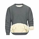 Svanco Fleece Pullover Herren Winter - Rundhals, Langarm, Gefüttert & Dicke, Superschwammig Warmes Sweatshirt