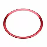 Lenkrad Emblem Rahmen, Fydun Auto Aluminiumlegierung Lenkradbezug Verkleidung Dekoringe Dekoration Lenkradring Verkleidung für A1 A3 Q3 (Rot)