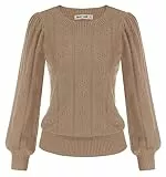 GRACE KARIN Pullover Casual Strickpullover Polyester Pullover Damen Oberteil CL834-12 M