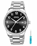 CIVO Uhren Herren Edelstahl Armbanduhr: Leicht Lesbare Uhr mit Datum - Analog Quarz Silber Herrenuhren