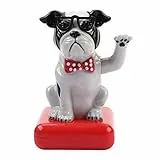 Entzückender Hund winkenden Arm zurück und weiter solarbetriebene Home Office Autozubehör Tisch Ornament(#2)