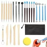 Quelcc 25 Stück Polymer Clay Werkzeug, Modellierwerkzeug für Modeliermasse, Töpfern Werkzeug, Schnitzwerkzeug, Ton Werkzeug