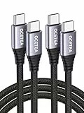 Ocetea USB C auf USB C Kabel [2Stück 2M], 60W USB C Ladekabel 20V/3A USB C PD Schnellladekabel Kompatibel mit iPhone 16 15 Pro Max, MacBook Pro Air, iPad Pro Air, Galaxy S24 S23, Pixel