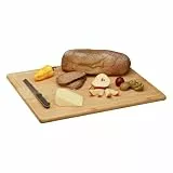 Relaxdays Schneidebrett Bambus, antibakteriell, Saftrille, Küchenbrett oder Herdabdeckung, HBT: 2 x 56,5 x 50 cm, natur