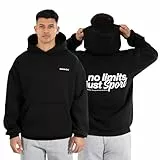 SMILODOX Hoodie Herren Fortes, Oversize Kapuzen Pullover, Optimaler Sewater für Sport, Bequemes Sweatshirt, Langarm Hoody, Pulli Bequem und Vielseitig Kombinierbar, Fitness und Alltag