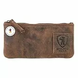 Berliner Bags Vintage Federmäppchen Etui aus Leder mit YKK Reißverschluss, Federmappe für Stifte - Braun
