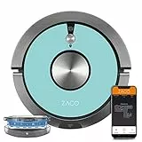 ZACO A9sPro Saugroboter mit Wischfunktion, App & Alexa, Mapping, bis zu 2 Std saugen oder wischen, Staubsauger-Roboter für Hartböden & Teppich, Tierhaare, Roboterstaubsauger mit Ladestation, petrol
