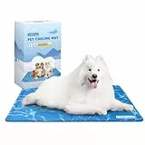 Nobleza - Kühlmatte Hunde Kühlkissen Kühl Hundedecke Kaltgelpad für Katzen Selbstkühlend Ungiftige Gelauflagen Welpe Katzenbett Kühlmatratze im Sommer, 90 * 50cm, Blau, L