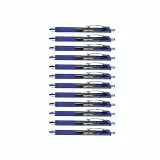 Amazon Basics Druck-Gelschreiber, Gummigriff, Wischfest, Ideal für Schule und Büro, Feine Strichstärke (0,7mm), Blau, 12er-Pack