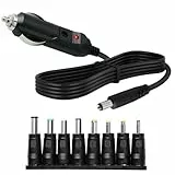 12V 5A Universal Auto Netzteil Adapter DC 5.5 x 2.1mm mit 1.2m Kabel, Zigarettenanzünder Stecker mit 8 Adaptersteckern, KFZ Ladegerät Netzkabel für Schreibtischlampen, GPS, DVD Player, Tablet, Kamera