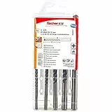 fischer Steinbohrer Set, 5 - 12 mm Durchmesser, Aufsätze für Bohrmaschinen, Bohrerset mit verschiedenen Größen, Werkzeug zum Bohren in Stein & Mauerwerk, 5er Pack